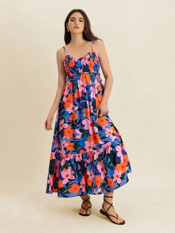 smocked-back-ruffled-hem-printed-cami-dress OhSoStyled at Sophia's Style-1